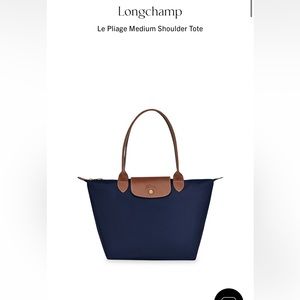 Longchamp medium navy Le Pliage tote